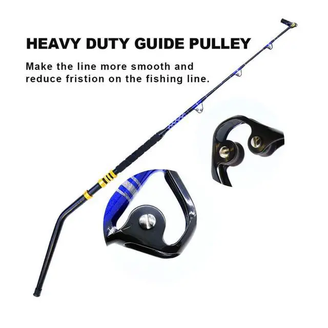 Alt view image 5 of 6 - Deep Sea Fishing Rod, Heavy Duty Bent Butt Trolling Rod with Roller Guides,Conventional Fishing Rod