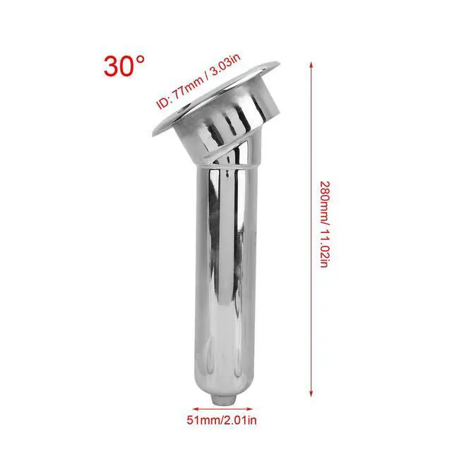 Alt view image 5 of 7 - Heavy Duty Stainless Steel Deluxe Rod Holders, 2 in 1 Flush Mount Fishing Rod Pole Holders, 0 15 30 Degree Boat Fishing Rod Cup Holder 280mm Round Top Cup Holder for Yacht Ship