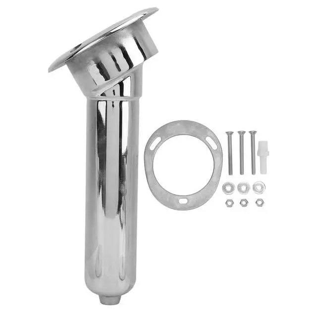Alt view image 6 of 7 - Heavy Duty Stainless Steel Deluxe Rod Holders, 2 in 1 Flush Mount Fishing Rod Pole Holders, 0 15 30 Degree Boat Fishing Rod Cup Holder 280mm Round Top Cup Holder for Yacht Ship