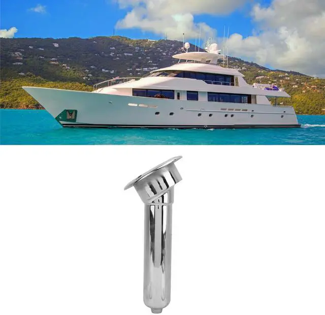 Alt view image 4 of 7 - Heavy Duty Stainless Steel Deluxe Rod Holders, 2 in 1 Flush Mount Fishing Rod Pole Holders, 0 15 30 Degree Boat Fishing Rod Cup Holder 280mm Round Top Cup Holder for Yacht Ship
