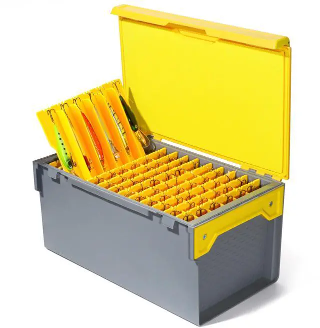 Main image of Fishing Large Tackle Box Rigid Hard Lure Organizer for Hard Bait Storage, Capacity Multi-Slot Organizer for Home Storage & Outdoor Freshwater and Saltwater Fishing
