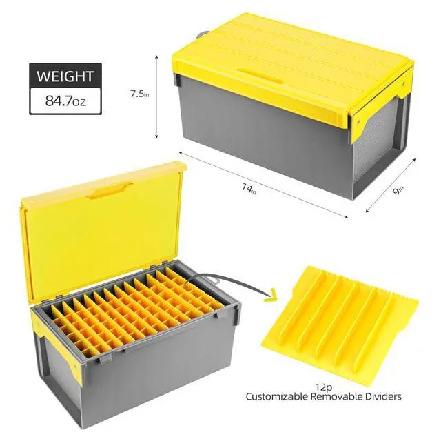 Alt view image 5 of 7 - Fishing Large Tackle Box Rigid Hard Lure Organizer for Hard Bait Storage, Capacity Multi-Slot Organizer for Home Storage & Outdoor Freshwater and Saltwater Fishing