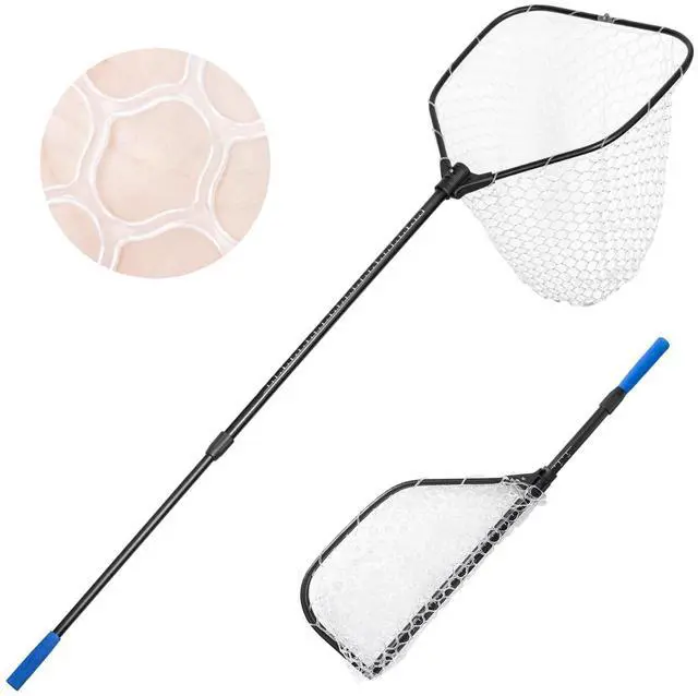 Main image of Long Collapsible Landing Net, Large Fishing Net with Telescoping Handle, Foldable, Extendable, Lightweight & Strong, Fish Net with Fish-Friendly Mesh for a Safe Release