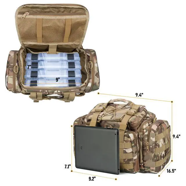 Alt view image 3 of 7 - Fishing Tackle Bag 5 Boxes with 60 Lures Included Loaded Stocked Tackle Box Set Spinner Lures Kit Freshwater Gear Equipment