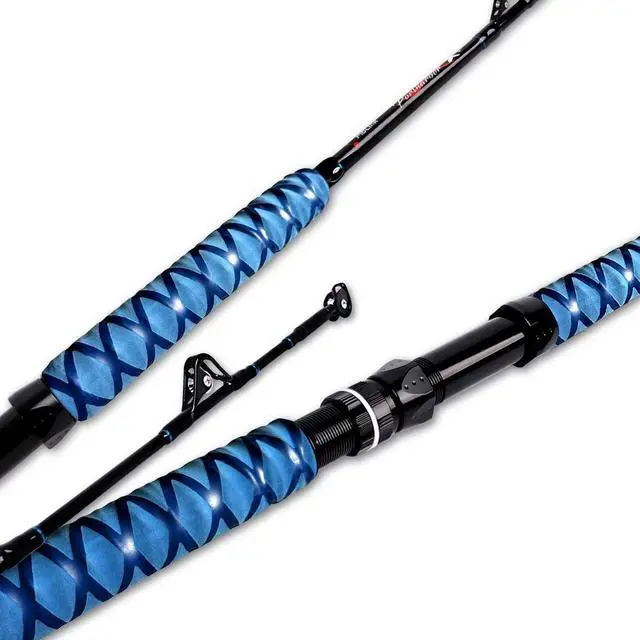 Main image of Saltwater Fishing Rod 1 Piece Trolling Rod Deep Drop Sea Roller Rod Big Game Conventional Boat Heavy Duty Fishing Pole (5'6"/6',50-80lbs/80-120lbs/120-200lbs)