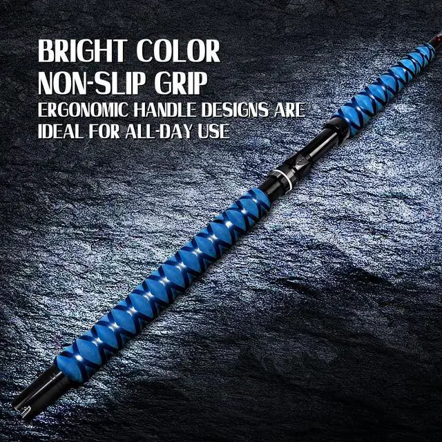 Alt view image 5 of 7 - Saltwater Fishing Rod 1 Piece Trolling Rod Deep Drop Sea Roller Rod Big Game Conventional Boat Heavy Duty Fishing Pole (5'6"/6',50-80lbs/80-120lbs/120-200lbs)