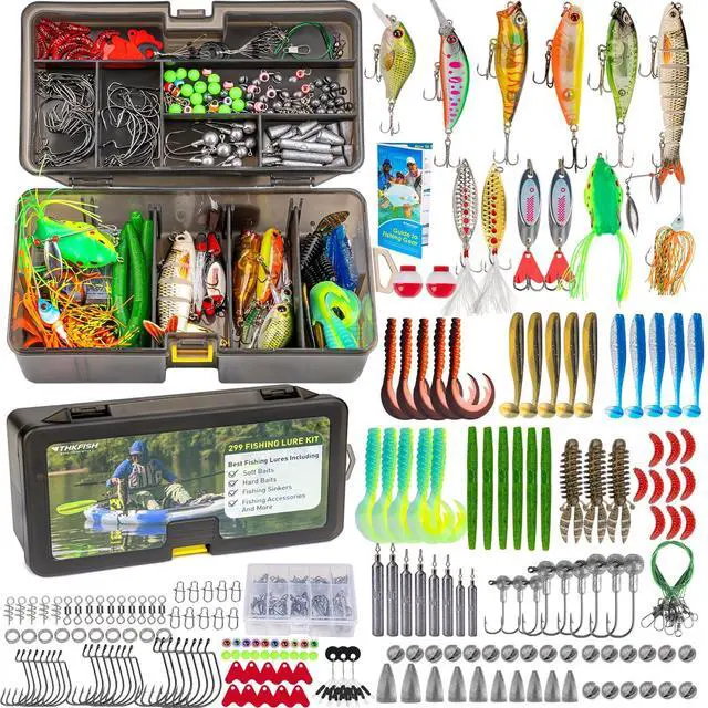 Main image of Fishing Lures Kit, Bass Fishing Gear Kit for Freshwater Tackle Box with Tackle Included Topwater Baits, Swimbaits, Frog, Fsihing Bait Accessories Gift for Men