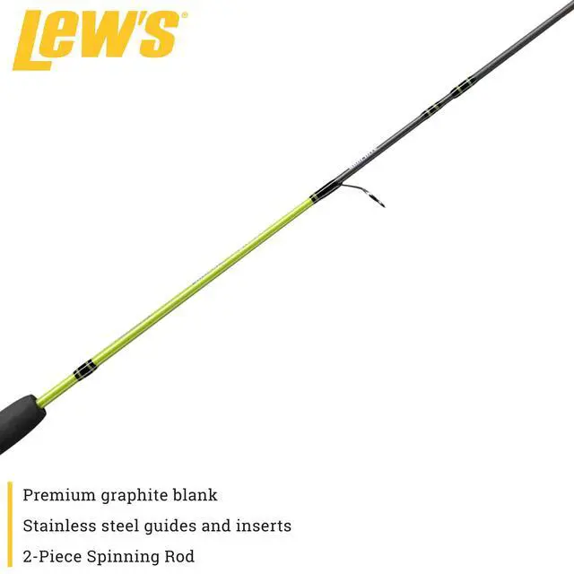 Alt view image 6 of 6 - Crappie Thunder Spinning Fishing Rod, Light Power, Fast Action, Premium 2-Piece Graphite Blank, EVA Split Grip Handle