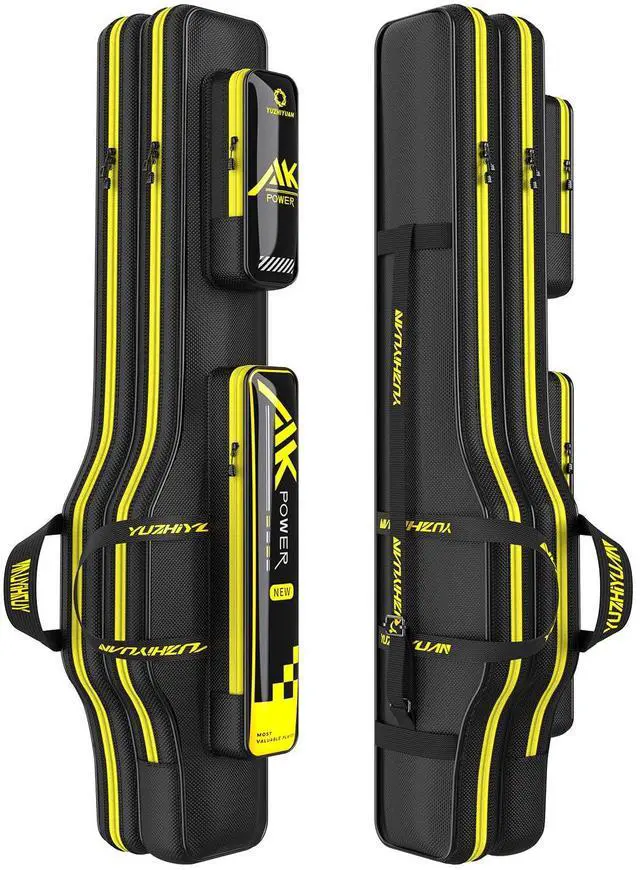 Main image of Fishing Rod Case 51in Double-Layer 1680D Heavyweight Oxford Fishing Pole Case & Bag with Wire Frame Support(Not Hardshell)Quick-Access Compartments Anti-Sag Design Fishing Rod Bag Fishing Gift for Men
