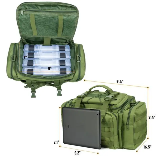 Alt view image 3 of 7 - Fishing Tackle Bag 5 Boxes with 60 Lures Included Loaded Stocked Tackle Box Set Spinner Lures Kit Freshwater Gear Equipment