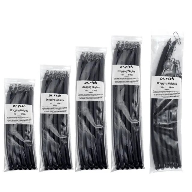 Alt view image 6 of 7 - 6 Pack Dragging Weights for Catfishing, Drifting Weight Freshwater Fishing Sinkers Bottom Search Slip Stick Trolling Catfish Tackle Gear