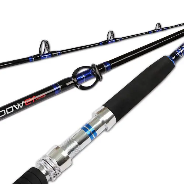 Main image of 1-Piece/ 2-Piece Saltwater Offshore Trolling Rod Big Game Rod Conventional Boat Fishing Pole