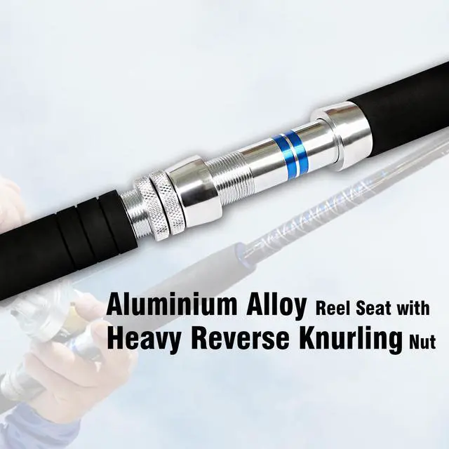 Alt view image 3 of 7 - 1-Piece/ 2-Piece Saltwater Offshore Trolling Rod Big Game Rod Conventional Boat Fishing Pole