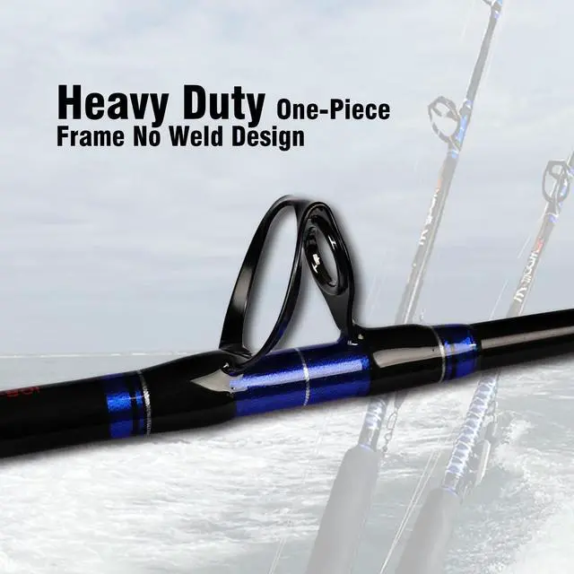 Alt view image 2 of 7 - 1-Piece/ 2-Piece Saltwater Offshore Trolling Rod Big Game Rod Conventional Boat Fishing Pole