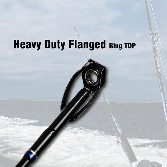 Alt view image 4 of 7 - 1-Piece/ 2-Piece Saltwater Offshore Trolling Rod Big Game Rod Conventional Boat Fishing Pole