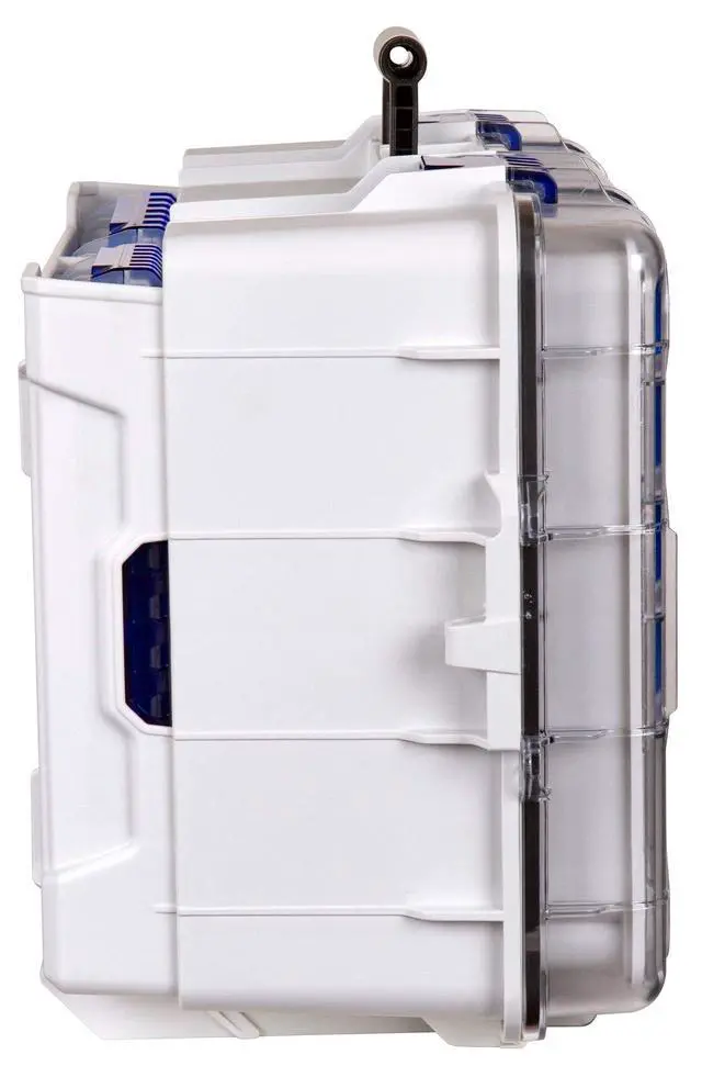 Alt view image 4 of 6 - Outdoors 4000WPBC Tackle Box - HD Waterproof Tackle Satchel System, 2 Removable Waterproof Tuff Tainers, Floating Satchel, Fishing Tackle & Gear Storage, Zerust Anti-Rust Dividers, Gray/Clear