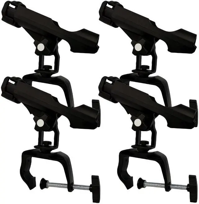 Main image of Fishing Boat Rods Holder with Large Clamp Opening 360 Degree Adjustable Fishing Rod Racks Folding Holder