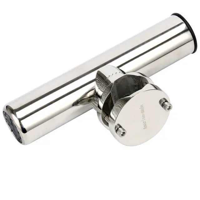 Alt view image 4 of 7 - (2x) Stainless Rail Mount Clamp on Fishing Rod Holder for Rails 1-1/4" to 2"