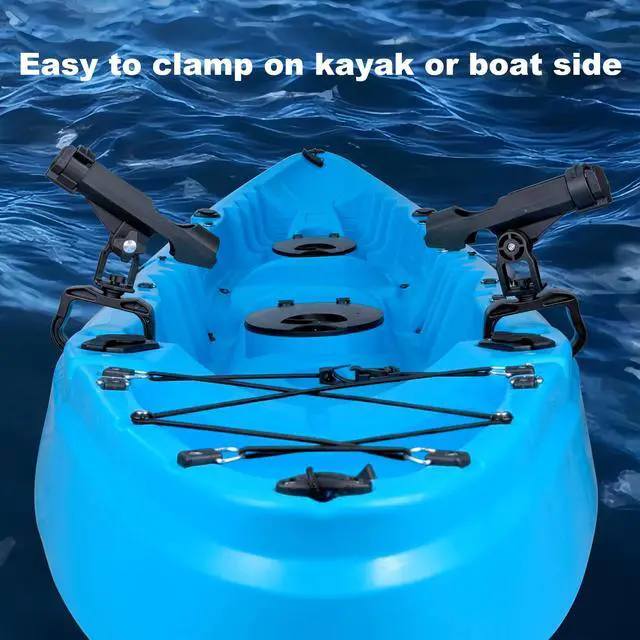 Alt view image 2 of 7 - Fishing Boat Rods Holder with Large Clamp Opening 360 Degree Adjustable Fishing Rod Racks Folding Holder