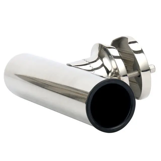 Alt view image 7 of 7 - (2x) Stainless Rail Mount Clamp on Fishing Rod Holder for Rails 1-1/4" to 2"