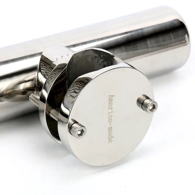 Alt view image 6 of 7 - (2x) Stainless Rail Mount Clamp on Fishing Rod Holder for Rails 1-1/4" to 2"
