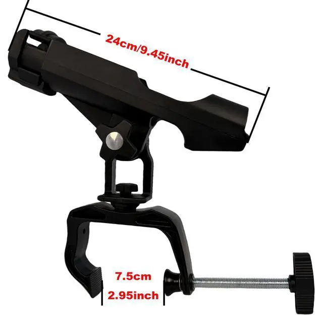 Alt view image 5 of 7 - Fishing Boat Rods Holder with Large Clamp Opening 360 Degree Adjustable Fishing Rod Racks Folding Holder