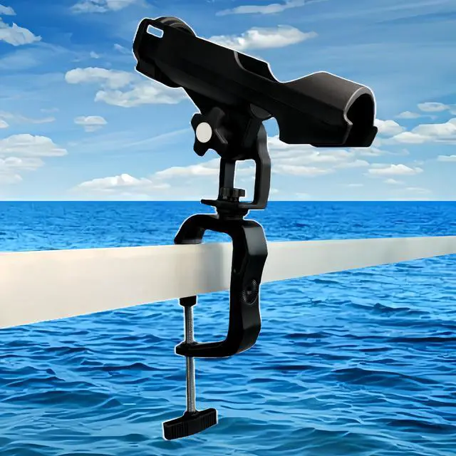 Alt view image 7 of 7 - Fishing Boat Rods Holder with Large Clamp Opening 360 Degree Adjustable Fishing Rod Racks Folding Holder