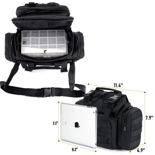 Alt view image 3 of 6 - Fishing Tackle Bag 5 Boxes with 60 Lures Included Loaded Stocked Tackle Box Set Spinner Lures Kit Freshwater Gear Equipment