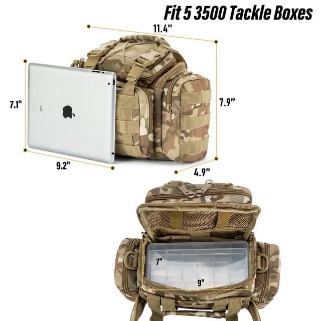 Alt view image 3 of 7 - Fishing Tackle Bag 5 Boxes with 60 Lures Included Loaded Stocked Tackle Box Set Spinner Lures Kit Freshwater Gear Equipment