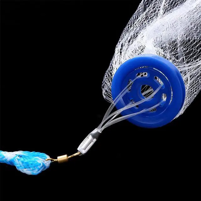 Alt view image 5 of 7 - 10/12/13.3/15ft Radius Large American Saltwater Fishing Cast Net for Bait Trap Fish, Easy Throw Thicken Nylon Line w/Upgraded Steel Chain Sinker, 5/8 Inches Mesh Size