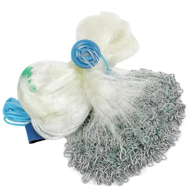 Alt view image 6 of 7 - 10/12/13.3/15ft Radius Large American Saltwater Fishing Cast Net for Bait Trap Fish, Easy Throw Thicken Nylon Line w/Upgraded Steel Chain Sinker, 5/8 Inches Mesh Size