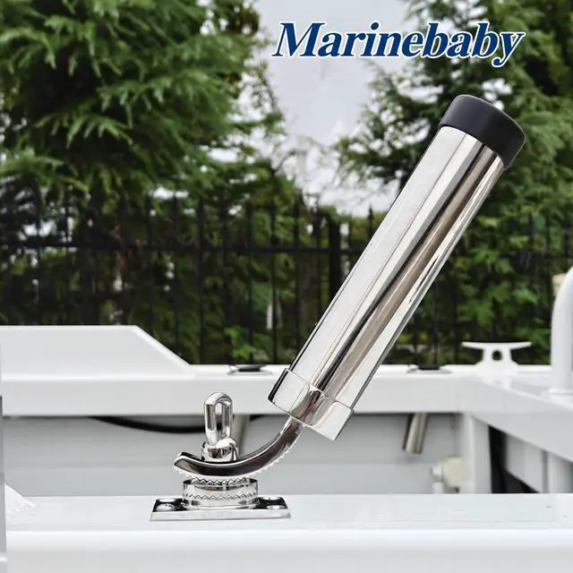 Alt view image 2 of 7 - 2Pcs Fishing Rod Holder, 360 Adjustable Rod Outrigger, 316 Stainless Steel Fishing Pole Support for Marine Boat Yacht
