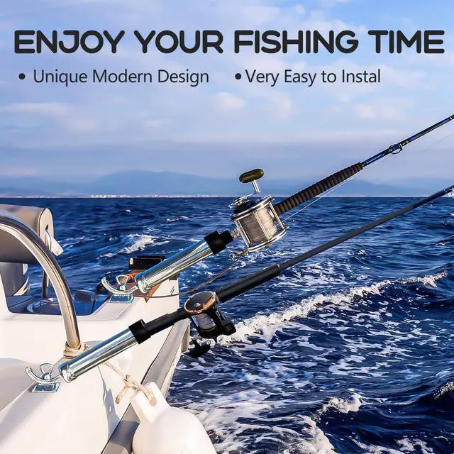 Alt view image 7 of 7 - 2Pcs Fishing Rod Holder, 360 Adjustable Rod Outrigger, 316 Stainless Steel Fishing Pole Support for Marine Boat Yacht
