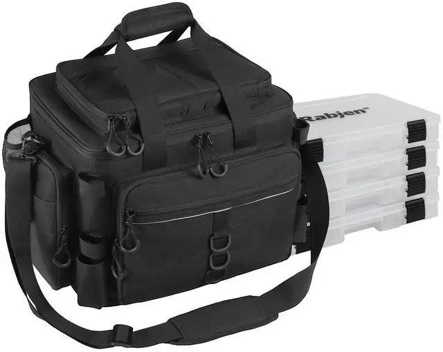 Main image of Fishing Tackle Bag with Rod Holders & Cooler Main Compartment Large Capacity Fishing Bag for Organized Gear Storage