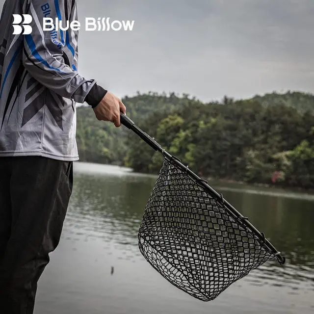 Alt view image 6 of 6 - Rubber Fishing Net Large Folding Landing Collapsible Aluminum Pole Handle with Deep Net for Fishing,Big Fishing Net for Freshwater and Saltwater,Fly Fsihing Net Extend to 67 inches