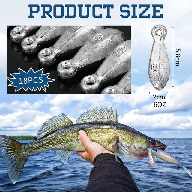Alt view image 2 of 6 - 18 Pcs Bank Sinker Fishing Sinkers Weights Bank Weights for Ocean Saltwater Freshwater Surf Bass Catfish Fishing Casting Gear Tackle