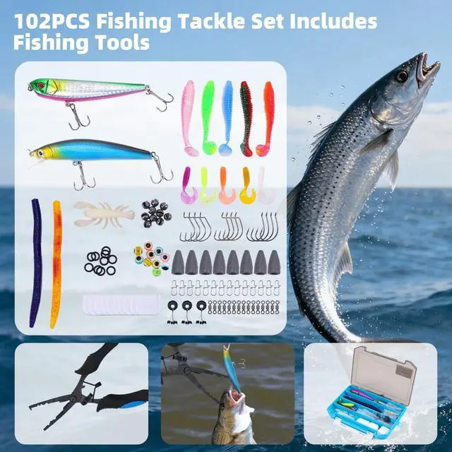 Alt view image 3 of 7 - 103PCS Fishing Tackle Bag, Fishing Gear for Men Adults, Camouflage Backpack with Rod Holder Tackle Box, Waterproof Sling Fishing Tackle Storage Bags & Wraps, for Fishing, Camping, Hiking
