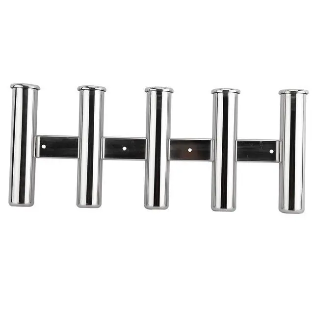 Alt view image 2 of 7 - 316 Stainless Fishing Rod Holder 3-6 Tube for Marine Boat Yacht | Premium 316 Stainless Steel Line Rod Rack, Wall Mounted, Holds Rods & Poles, 3/4/5/6 Tubes Optional