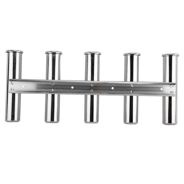 Alt view image 4 of 7 - 316 Stainless Fishing Rod Holder 3-6 Tube for Marine Boat Yacht | Premium 316 Stainless Steel Line Rod Rack, Wall Mounted, Holds Rods & Poles, 3/4/5/6 Tubes Optional