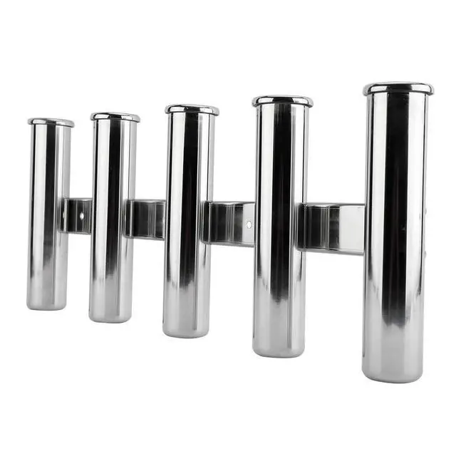 Alt view image 6 of 7 - 316 Stainless Fishing Rod Holder 3-6 Tube for Marine Boat Yacht | Premium 316 Stainless Steel Line Rod Rack, Wall Mounted, Holds Rods & Poles, 3/4/5/6 Tubes Optional