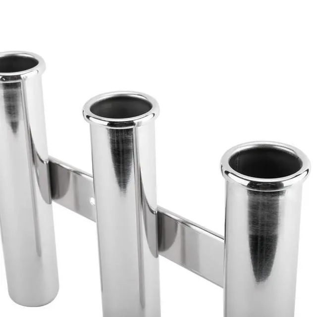 Alt view image 7 of 7 - 316 Stainless Fishing Rod Holder 3-6 Tube for Marine Boat Yacht | Premium 316 Stainless Steel Line Rod Rack, Wall Mounted, Holds Rods & Poles, 3/4/5/6 Tubes Optional