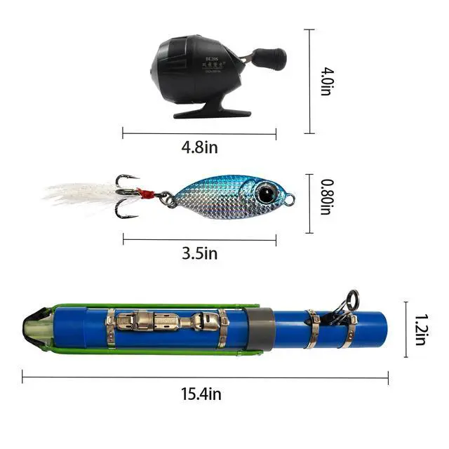 Alt view image 2 of 7 - Fishing Catapult Rod, Portable Catapult Fishing Pole with Reel & Metal Lure, Complete Casting Kit with 2 Latex Tubes & Carry Bag for Saltwater and Freshwater Fishing Gear