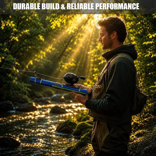Alt view image 6 of 7 - Fishing Catapult Rod, Portable Catapult Fishing Pole with Reel & Metal Lure, Complete Casting Kit with 2 Latex Tubes & Carry Bag for Saltwater and Freshwater Fishing Gear