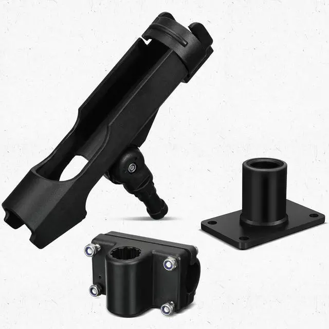 Alt view image 6 of 6 - 4 Pcs Fishing Rod Holder for Boat Adjustable Kayak Swivel Fishing Pole Holders Accessories, Black