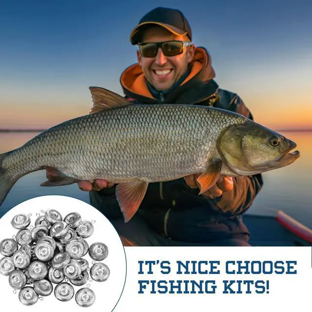 Alt view image 7 of 7 - 36 Pieces Fishing Disc Sinkers Weights Disc Sinker Fishing Sinkers Weights for Saltwater Catfishing Trolling Surf Tackle