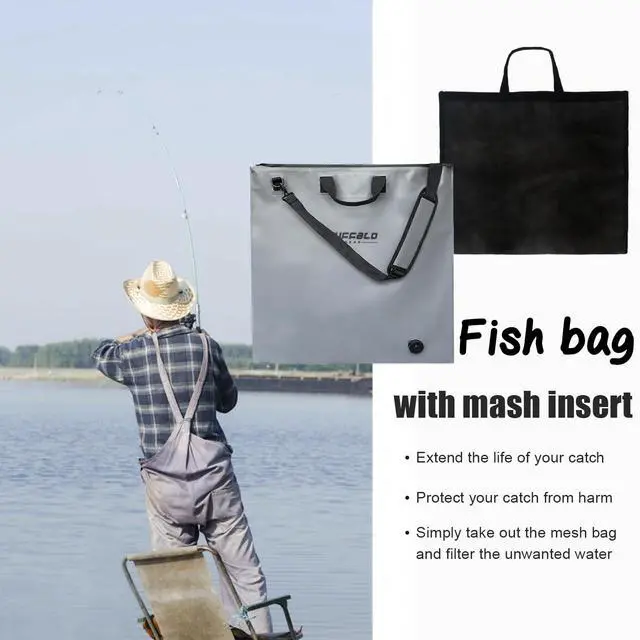 Alt view image 6 of 7 - Fish Tournament Weigh in Bag for Bass Fishing, Heavy Duty Fish Bag for Caught Fish Waterproof,Leakproof,Puncture Resistant