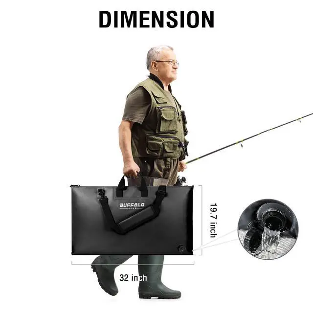 Alt view image 7 of 7 - Fish Tournament Weigh in Bag for Bass Fishing, Heavy Duty Fish Bag for Caught Fish Waterproof,Leakproof,Puncture Resistant