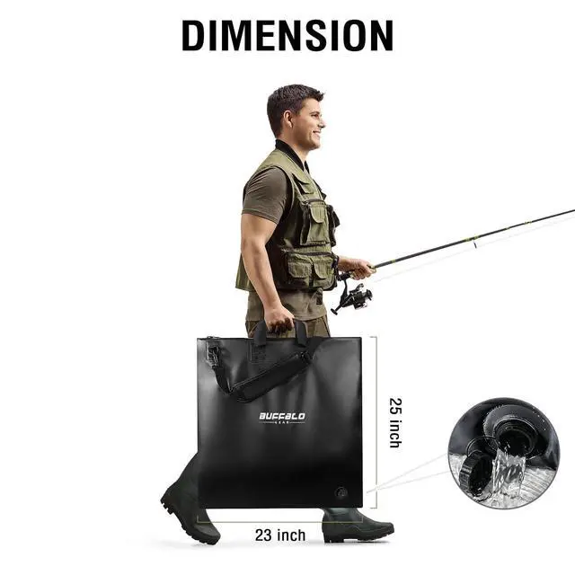 Alt view image 7 of 7 - Fish Tournament Weigh in Bag for Bass Fishing, Heavy Duty Fish Bag for Caught Fish Waterproof,Leakproof,Puncture Resistant