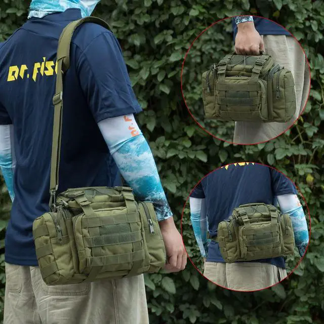 Alt view image 2 of 7 - Fishing Tackle Bag 5 Boxes with 60 Lures Included Loaded Stocked Tackle Box Set Spinner Lures Kit Freshwater Gear Equipment