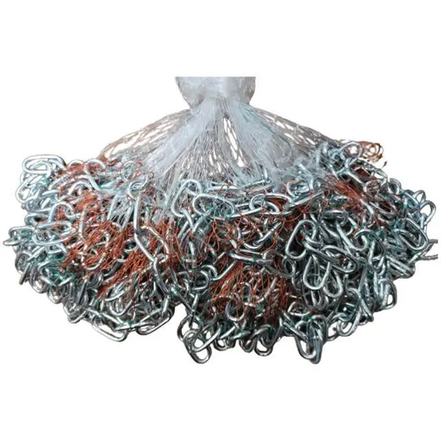 Alt view image 3 of 6 - Fishing Cast Net 4ft-12ft Radius Saltwater Casting Nets for Bait Trap Fish Easy Throw Monofilament Line with Steel Chain Sinker 3/5 Inches Mesh Size